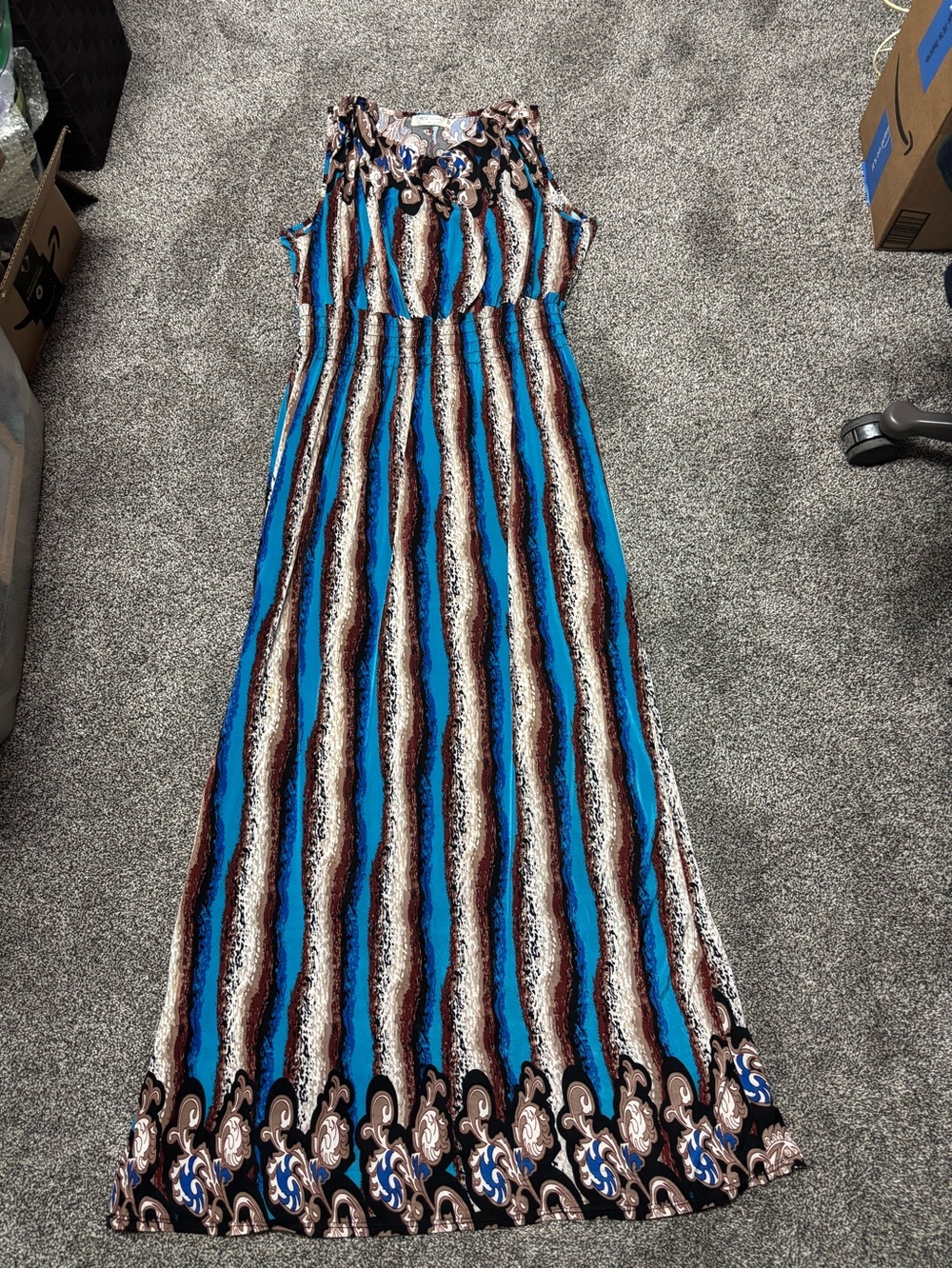 Ace Fashion 3x Maxi Sleeveless Dress Deep Turquoise, Blue, Black White Brown